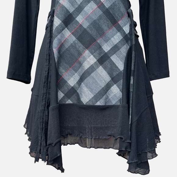 Dzhavael Couture Limited Edition Black Plaid Mini Dress Small - Picture 6 of 10